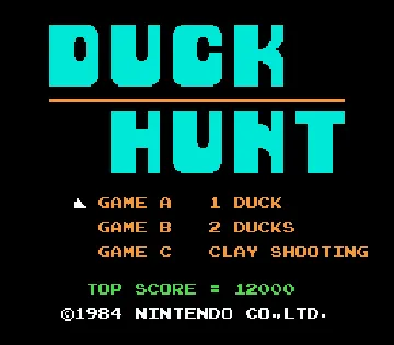 Duck Hunt (World) screen shot title